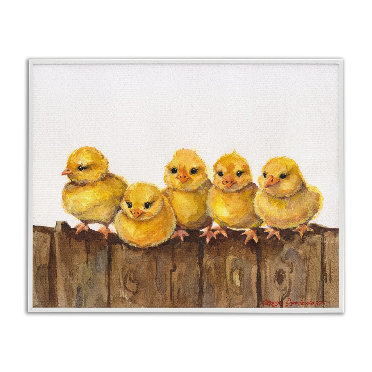 Stupell Industries Chicks on the Fence Framed Giclee, design by George Dyachenko